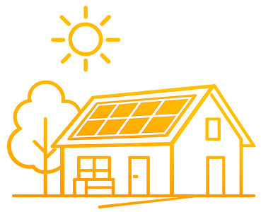 Solar-powered home illustration